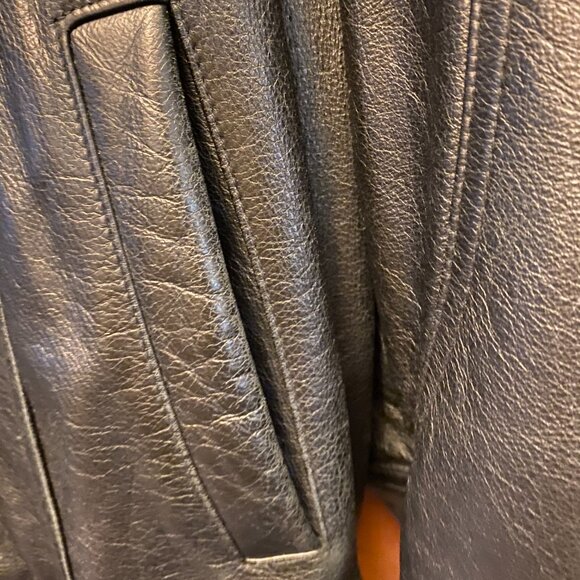 AUTHENTIC TYPE A-2 FLYER'S JACKET BLACK LEATER EXCELLENT CONDITION SIZE 42 - Picture 4 of 16